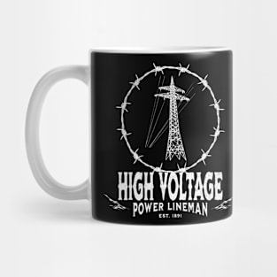 High Voltage Power Lineman Mug